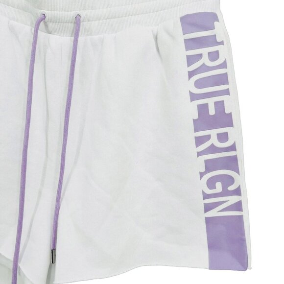 NWOT True Religion Women's White Color Block Lounge Sweat Shorts Size Large - Picture 3 of 8